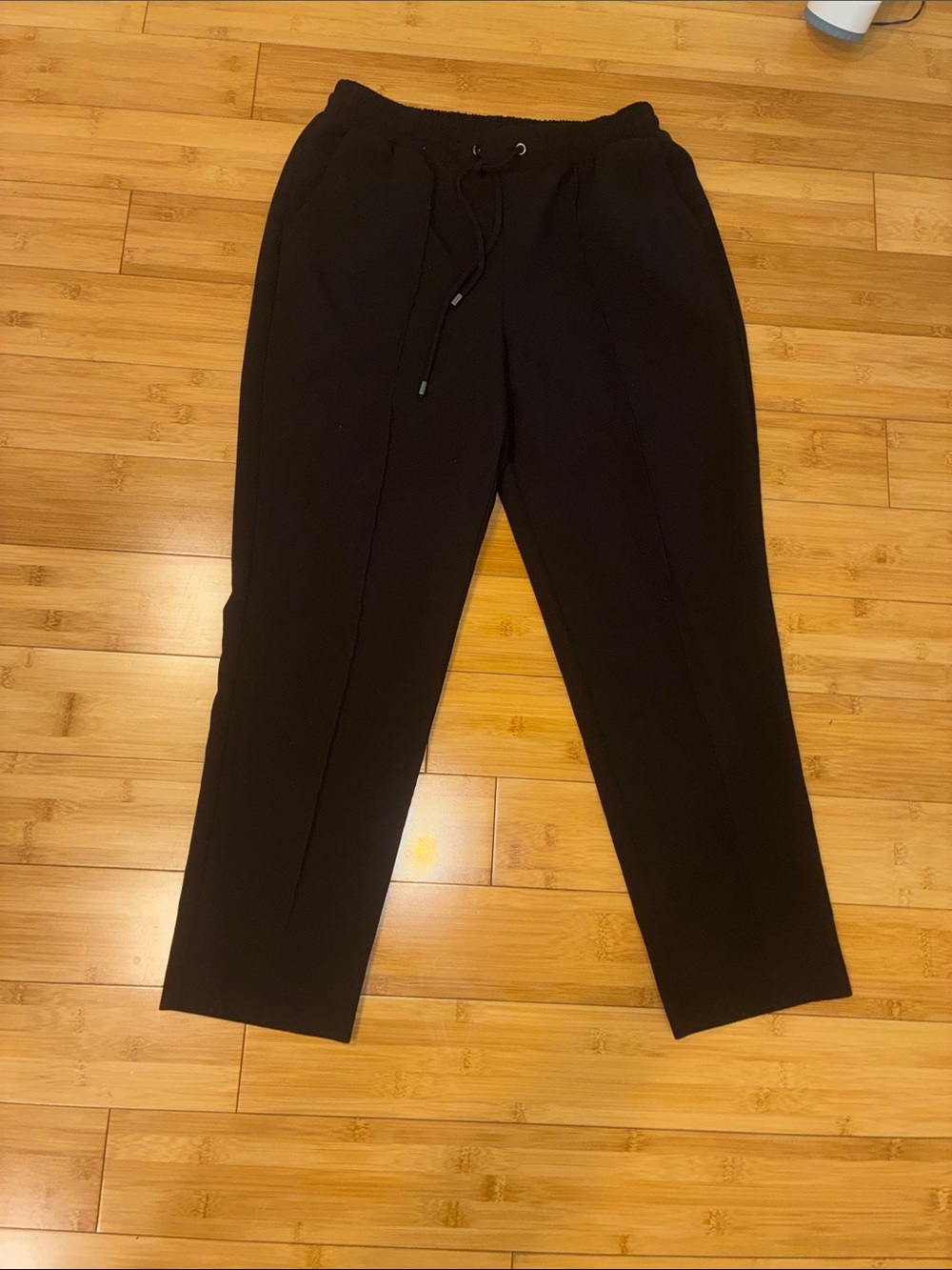 Womens Medium Black Drawstring Tapered Jogger Pants Nine West